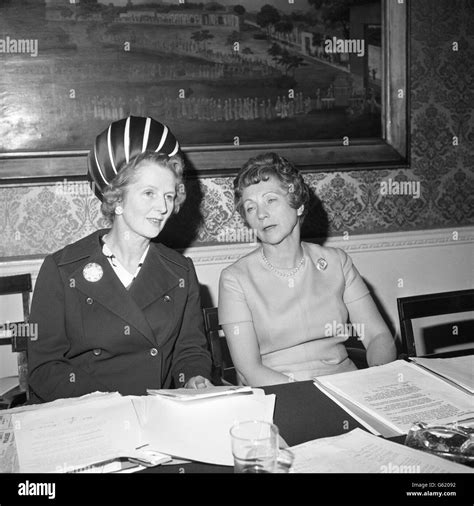 Education Secretary Margaret Thatcher (l) with Guinevere Tilney at the