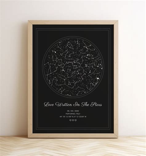 Custom Printable Star Map, Sky Chart, Personalised Wedding Print, Engagement, Night We Met ...