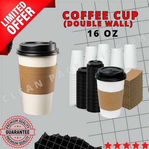 [25 Pcs] 16 Oz Kraft Double Wall Coffee Paper Cups Good Quality