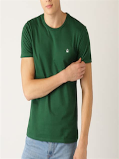 Buy United Colors Of Benetton Men Green Solid Round Neck T Shirt