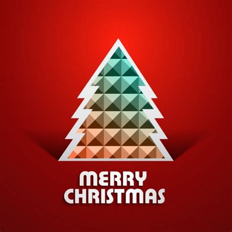 Free Vector | Merry christmas card with polygonal tree