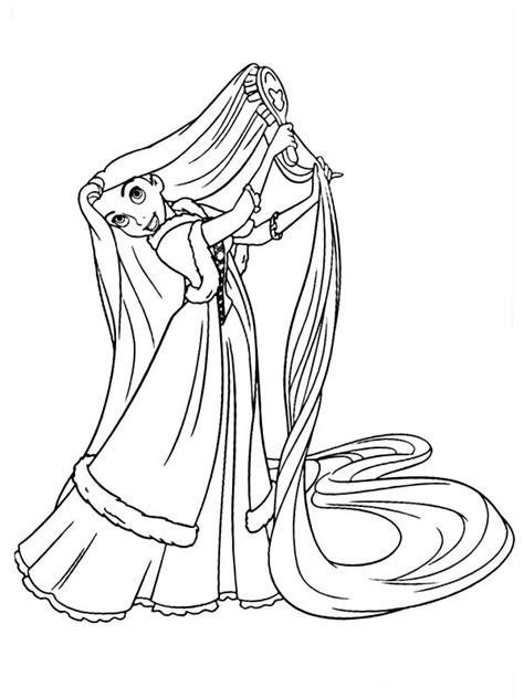 Rapunzel combing hair Coloring Page - Funny Coloring Pages
