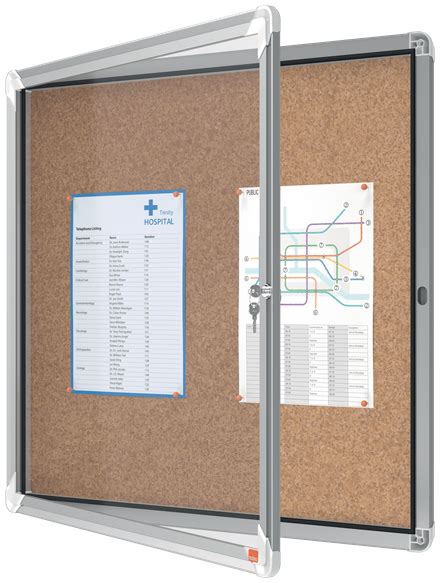 Nobo Premium Plus Cork Lockable Notice Board 6xA4 NOBO