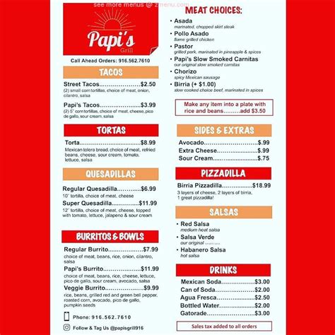 Online Menu of Papis Grill Restaurant, Sacramento, California, 95811 ...