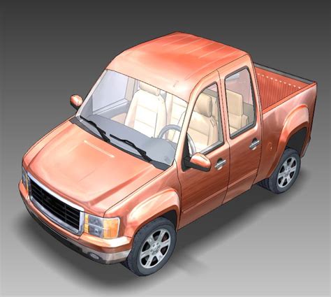 Camioneta De Dibujos Animados Modelo 3d 49 3ds C4d Fbx Lwo Ma