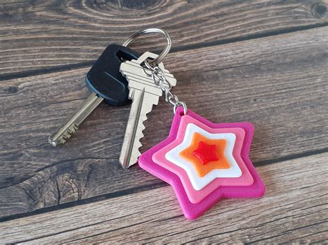 Lesbian Pride Star Keychain D Printed LGBTQ Subtle Pride Etsy