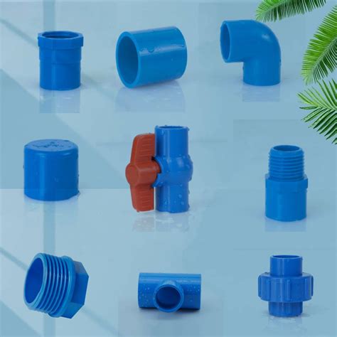 Pvc Blue Fittings To Elbow Tee Coupling Male Adaptor