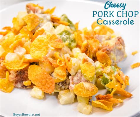 Cheesy pork chop casserole is the perfect way to use leftover pork chops hide veggies and beans ...