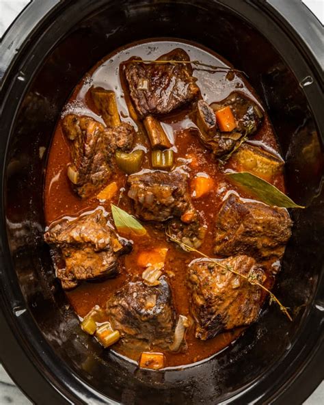 Red Wine Braised Short Ribs Recipe Slow Cooker Style The Kitchn