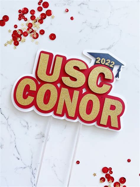 Usc Graduation Cake Topper Usc University Grad Graduation Cake Etsy