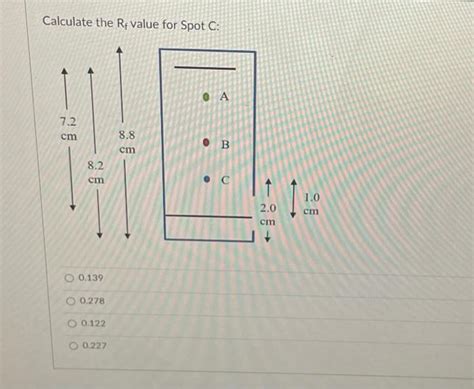 Calculate The Rf Value For Spot C Chegg