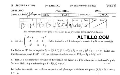 2º Parcial A Algebra 2023 CBC UBA