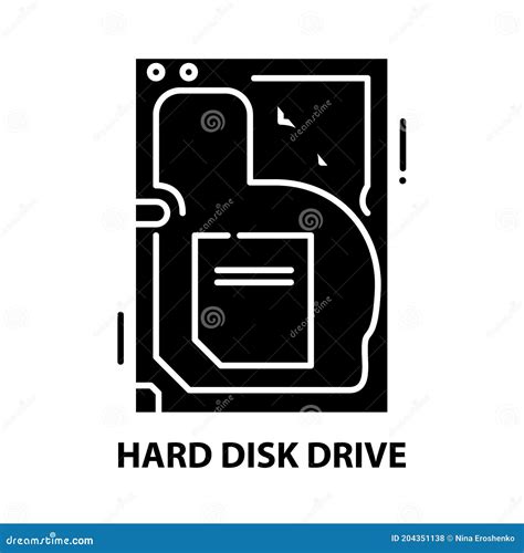 Hard Disk Drive Icon Black Vector Sign With Editable Strokes Concept