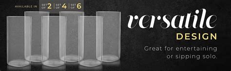 Kitchen Lux Thin Round Drinking Glasses Set Of 6 19 Oz Tall Water Glasses