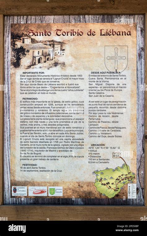 Cartel Explicando Todo Sobre El Monasterio De Santo Toribio De Liebana