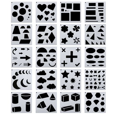 Geometry Painting Stencils 40 Pack Paint Stencils Reusable Painting