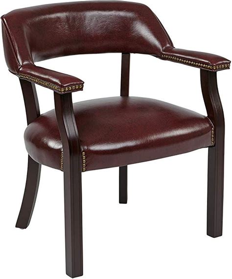 Office Star Padded Vinyl Seat And Back Traditional Guest Chair With