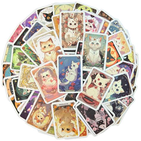 10 30 78Pcs Retro Tarot Cat Waterproof Graffiti Sticker Aesthetic