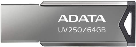 ADATA 64 GB Memoria Flash USB 2 0 Color Plata Con Negro Modelo UV250