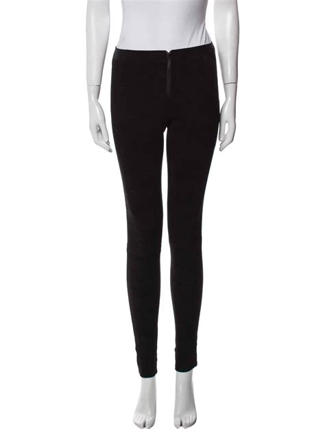 Alice Olivia Lambskin Skinny Leg Pants Black 9 25 Rise Pants