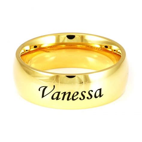 7 Mm Engraved Gold Plated Wedding Band Custom Gold Wedding Bands