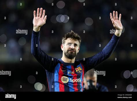 Gerard Pique Of Fc Barcelona Farewell During The Liga Match Between Fc