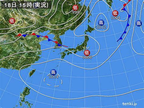 過去の実況天気図2017年07月18日 日本気象協会 Tenkijp