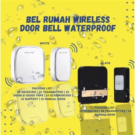 Jual Bel Rumah Wireless Door Bell Waterproof Pintu Receiver Ready