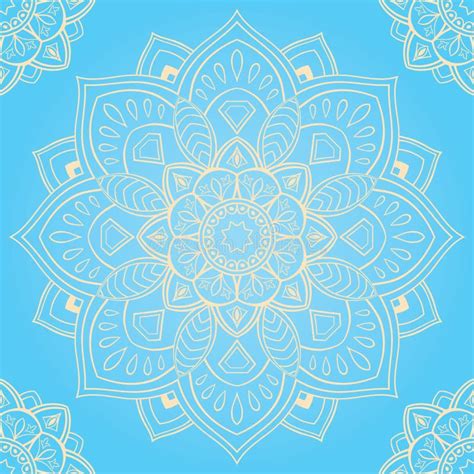 Set Of Blue Mandalas Stock Vector Illustration Of Middle 84752682