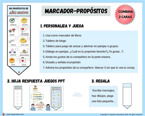 Propósitos de Año Nuevo para niños Propósitos Año Nuevo clase ELE