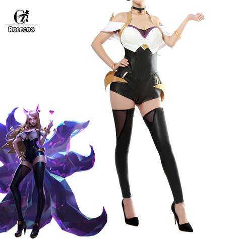 Rolecos Game Lol K Da Ahri Cosplay Costume Lol Kda Cosplay Costume