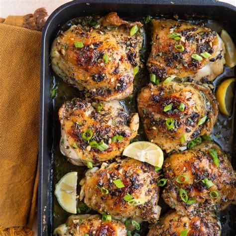 Crispy Garlic Butter Baked Chicken Thighs The Roasted Root