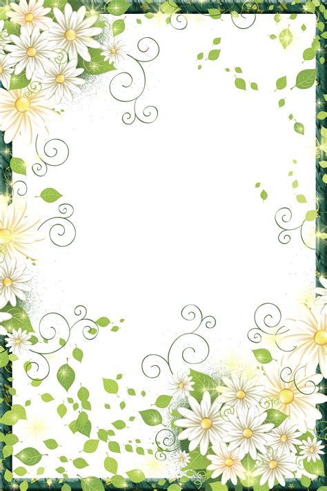 beautiful picture frame digital flowers border transparent hq png