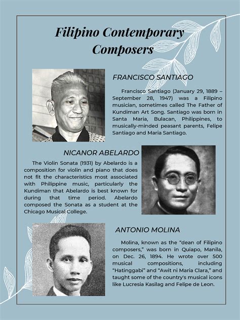 Filipino Contemporary Composers Filipino Contemporary Composers