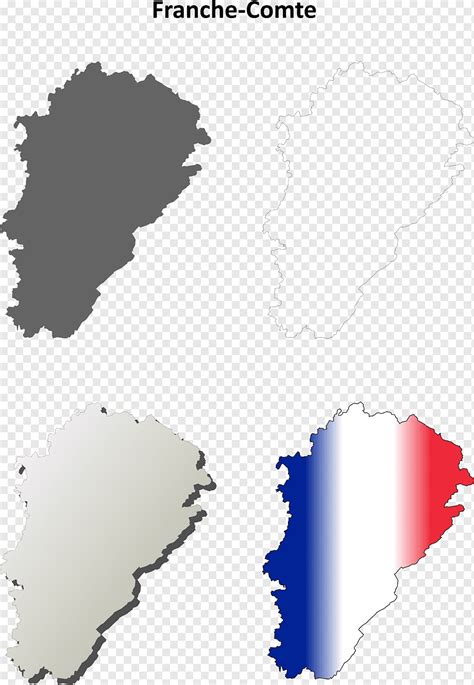 Franche Comte Conjunto De Mapas De Contorno Detallado En Blanco Png