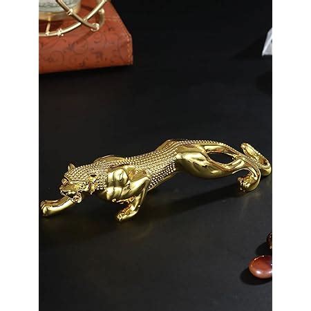 Buy Tied Ribbons Golden Panther Jaguar Leopard Sculpture Showpiece