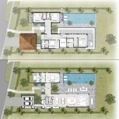 Modern House Plan with Swimming Pool