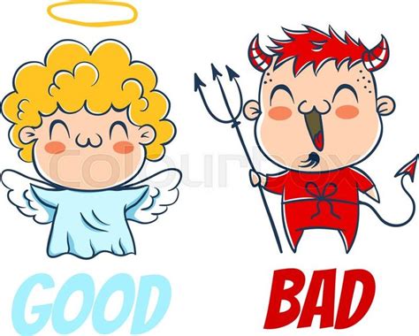 Angel and devil. Good and bad. ... | Stock vector | Colourbox | Ange ...