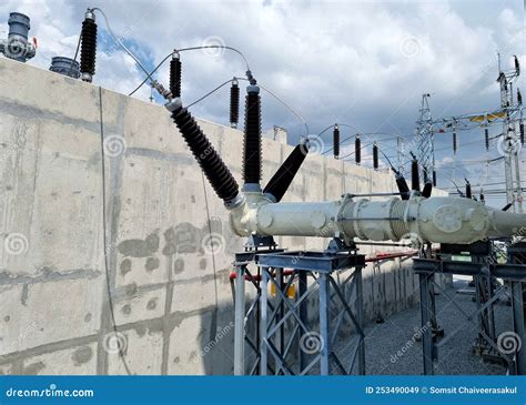 Kv Incoming Feeder Gas Insulated Substation Stock Image Image Of