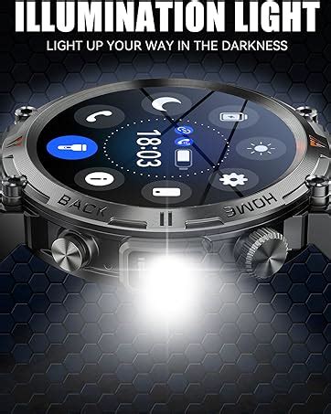 Amazon Jelloo Military Smart Watch For Men With Led Flashlight