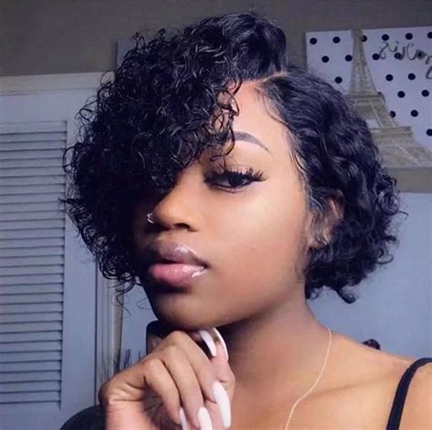 Pixie Cut Curly Bob Full Frontal 13x4 Virgin Human Hair Wig Etsy