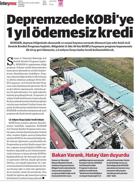 Dünya Gazetesi KOSGEB T C Küçük ve Orta Ölçekli İşletmeleri