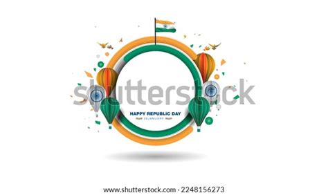 3d Tricolor Template Design Republic Day Stock Illustration 2248156273 ...