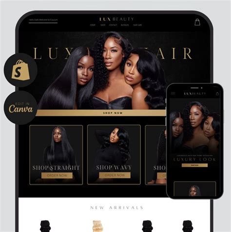 Shopify Hair Website Design Hair Website Theme Shopify Hair Website