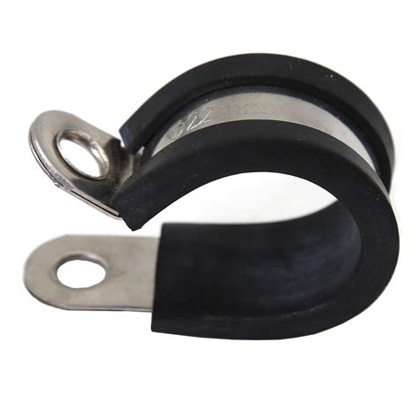 Single Screw Wire Clamps Epdm Rubber Lined Steel Clip Cable Hose Pipe