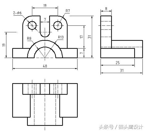 25、幾張cad三視圖練習題，可以保存了練習畫畫 每日頭條