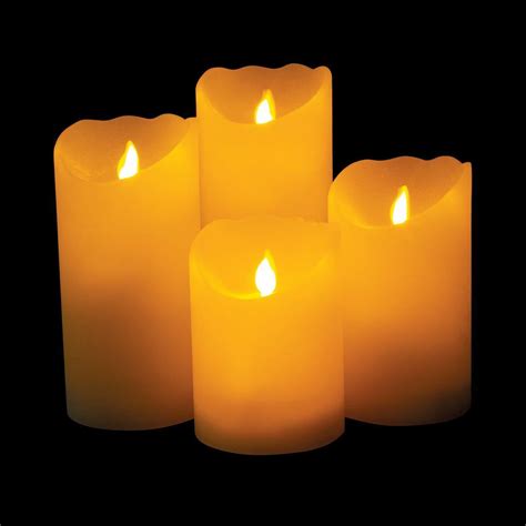 Flickering Flame Real Wax Led Pillar Battery Candle Light Party