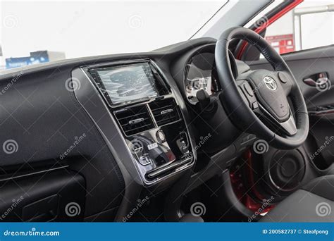 Car Interior Of Toyota Yaris Ativ 2020 In Showroom On Right Frame In ...