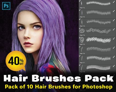 10 Photoshop Hair Brushes Photoshop Digital Hair Abr Photoshop