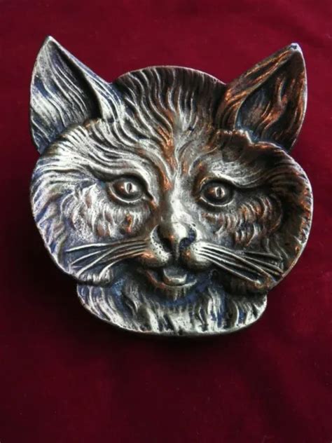 ANCIEN VIDE POCHE En Bronze Empty Pouch Chat Cendrier Art Nouveau Katze